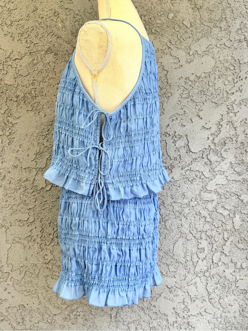 Abercrombie & Fitch Set Ruched Ruffled Halter & Mini Skort Size Large - Picture 3 of 13